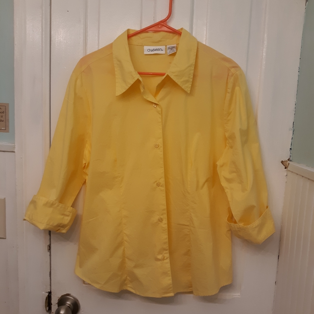 Women's Chadwick's XL Yellow Button down